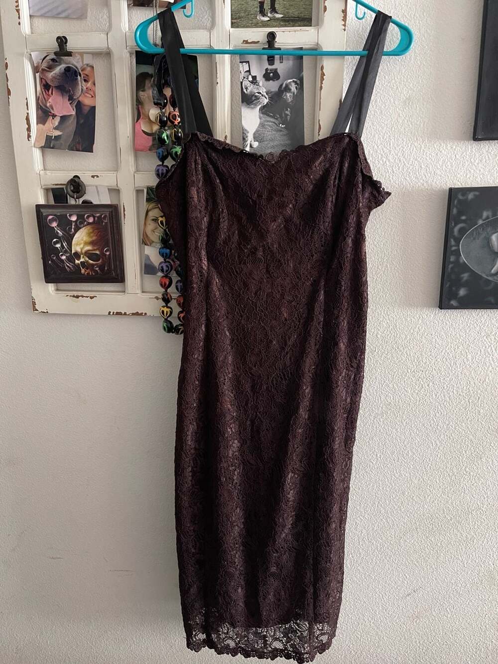 Bloomingdale's Brown Lace Dress Size 14